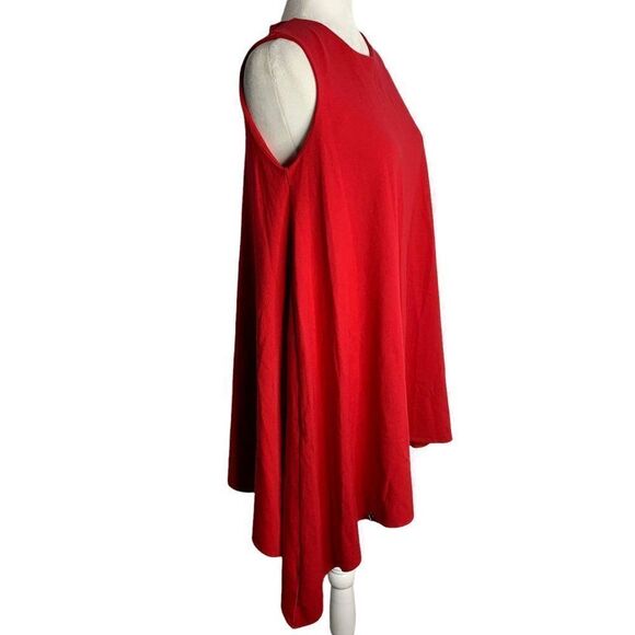 Makadamia Sleeveless Sharkbite Dress M Pink Jersey Knit Stretch - Picture 6 of 7